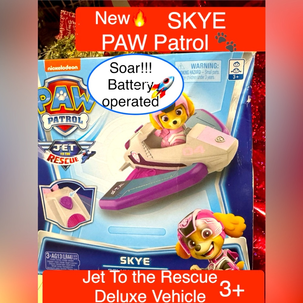 NEW🔥PAW Patrol SKYE, Figure & DELUXE Jet ACTION SET! Batteries Included! 3+